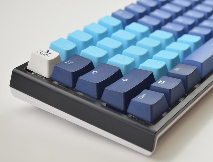 Tai-Hao Neon Blue Row 3 Blank 4 Key OEM Profile TPR Rubber Keycap Set