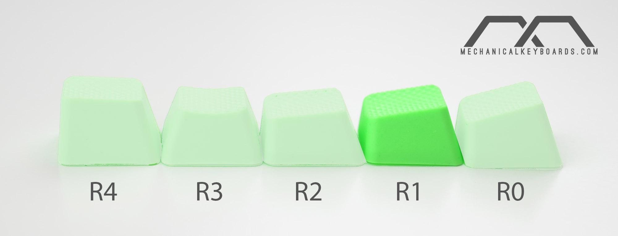 Tai-Hao 4 Key TPR Blank Rubber Keycap Set Neon Green Row 1 MKAXZDFYBD |0|