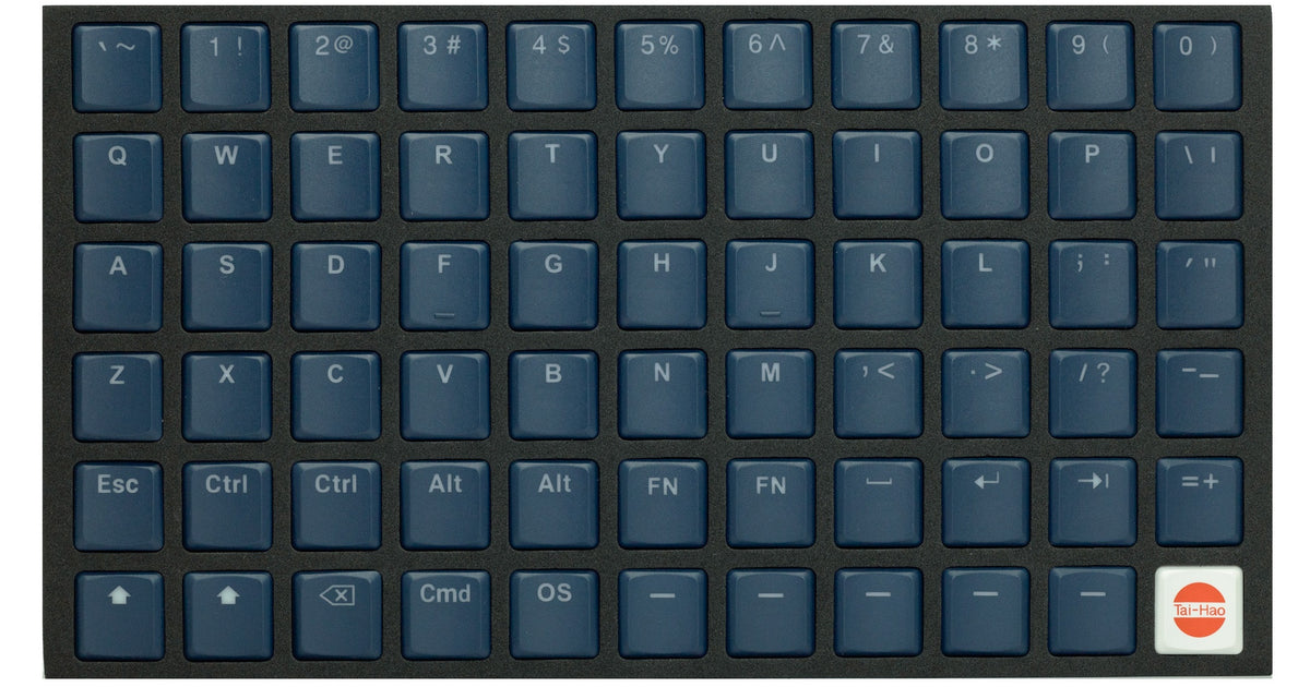 Tai-Hao Navy Blue THT Backlit 65 Key Double Shot PBT Low Profile Keyca