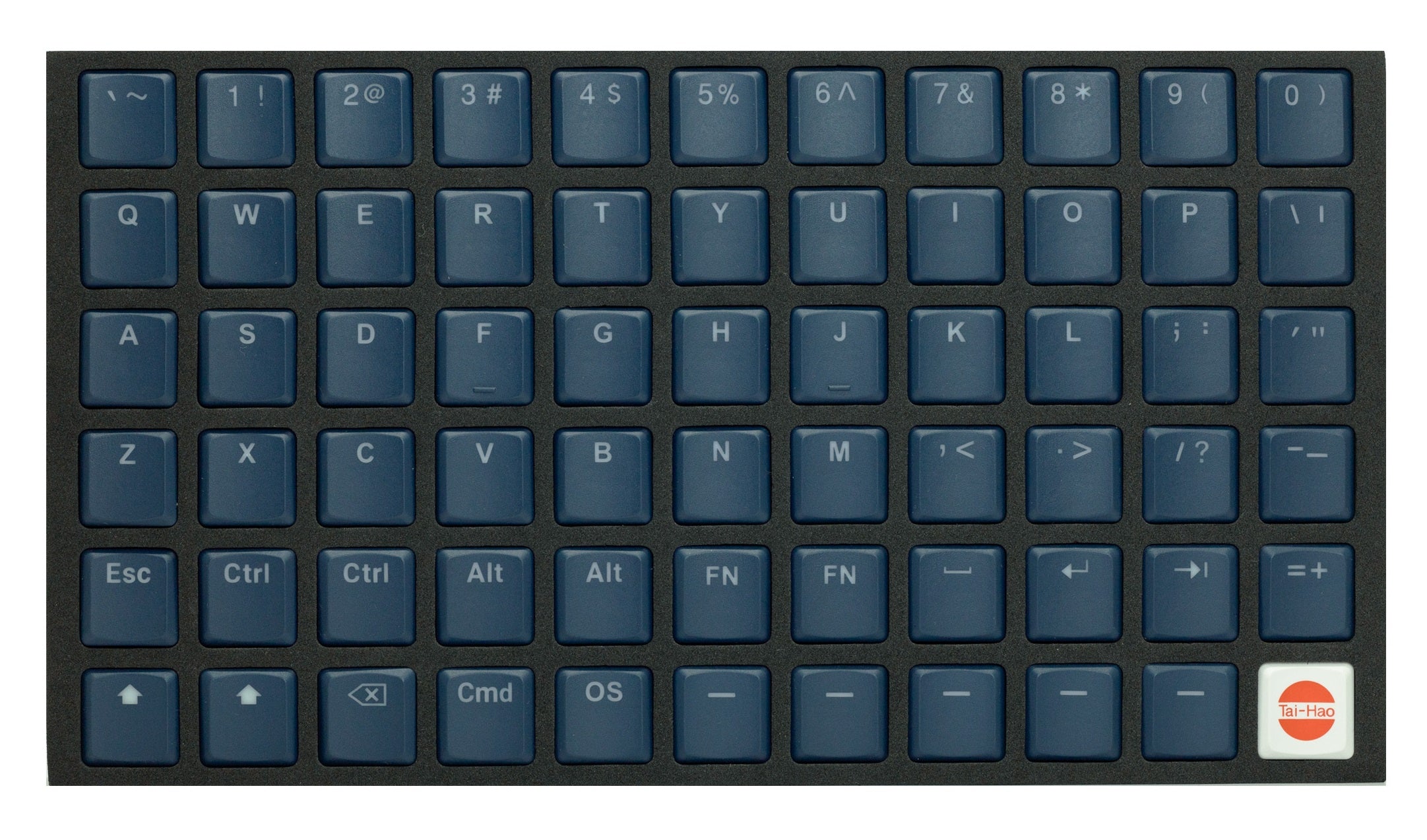 Tai-Hao Navy Blue THT Backlit 65 Key Double Shot PBT Low Profile (*) MK9G00BEI3 |0|