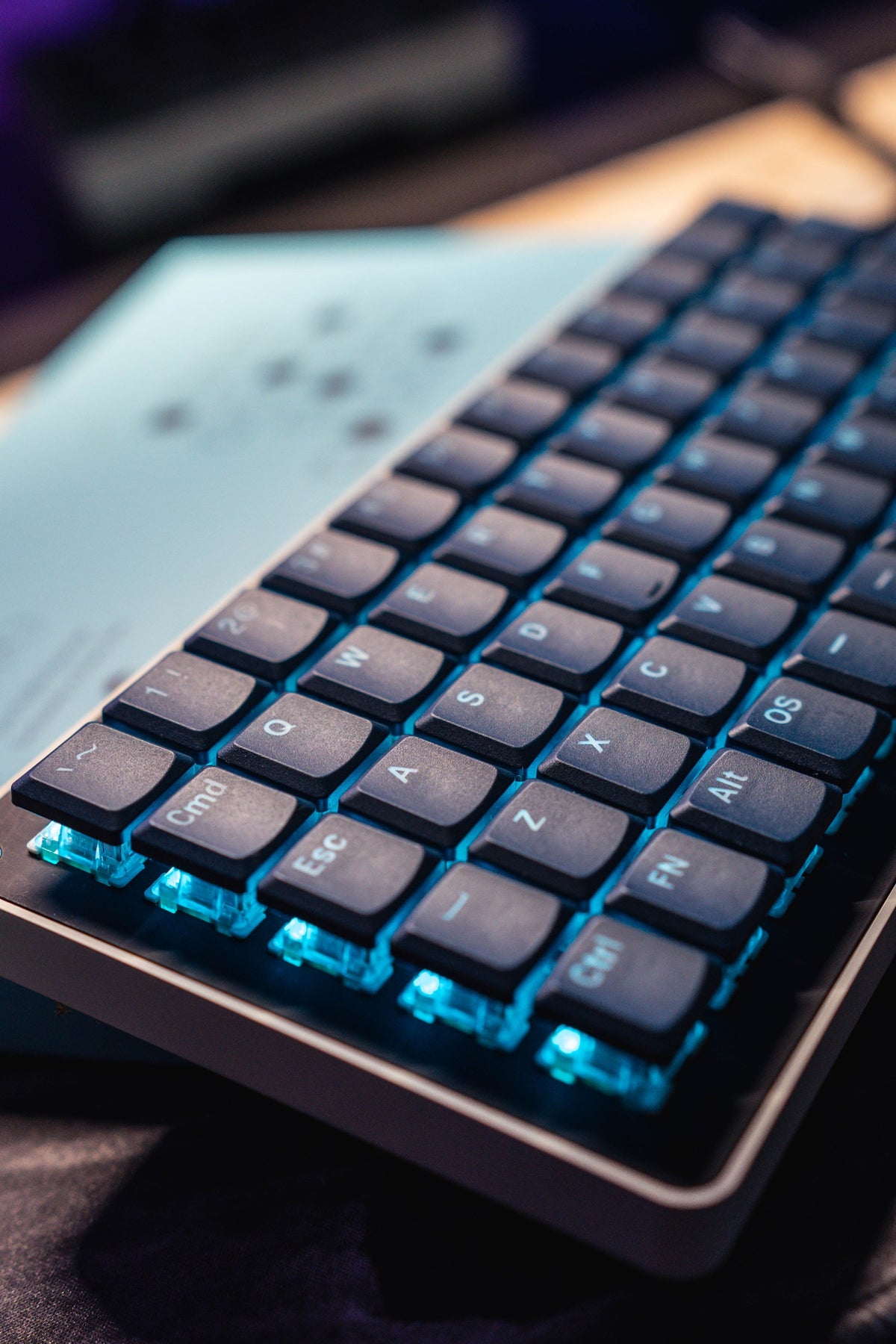 Tai-Hao Navy Blue THT Backlit 65 Key Double Shot PBT Low Profile Keyca