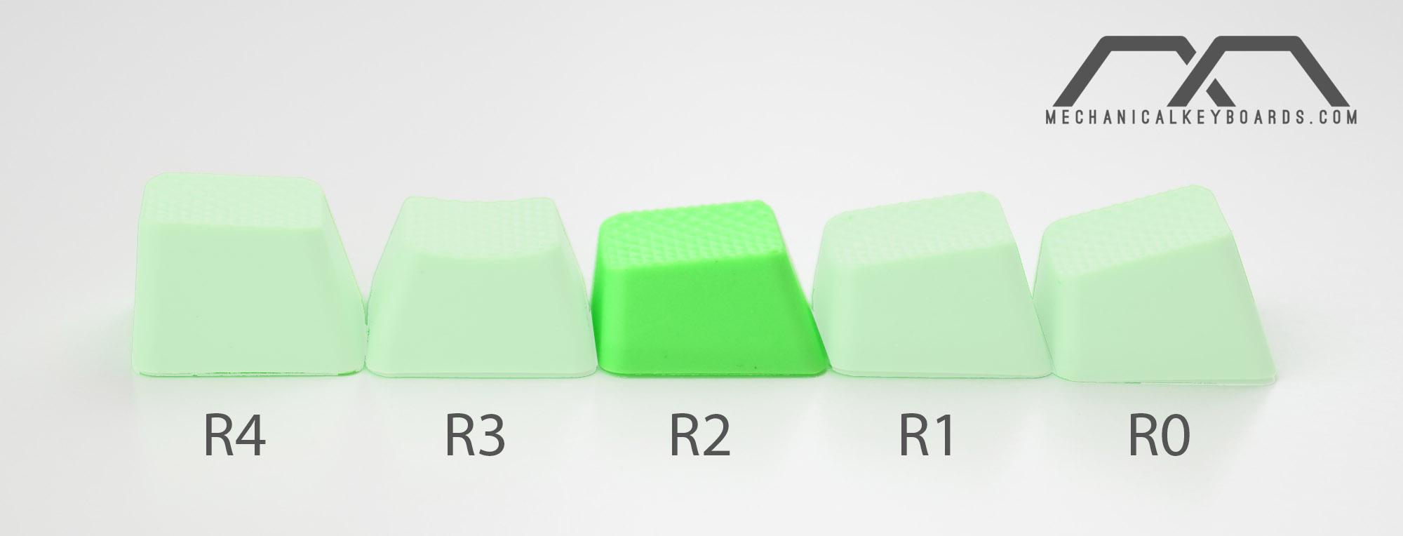 Tai-Hao 4 Key TPR Blank Rubber Keycap Set Neon Green Row 2 MKBSZZLX7B |0|
