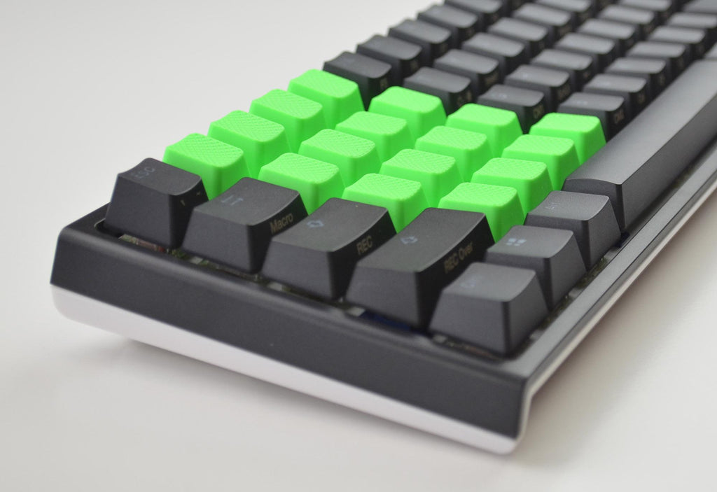 Row 4 Keyboard Tai-Hao Neon Green Row 3 Blank 4 Key OEM Profile TPR Rubber Keycap Set