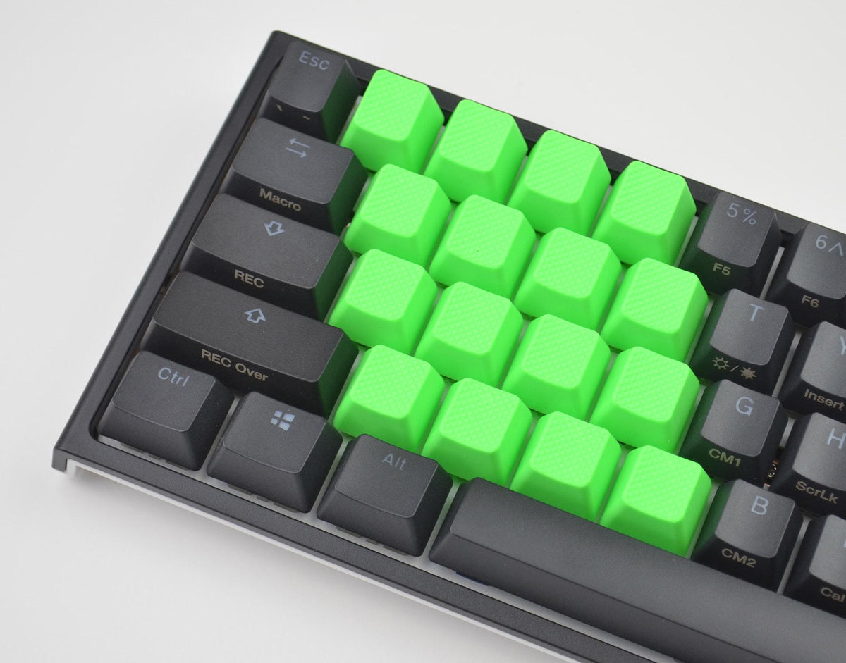 Key Cap Digit 4 Tai-Hao Neon Green Row 4 Blank 4 Key OEM Profile TPR Rubber Keycap Set