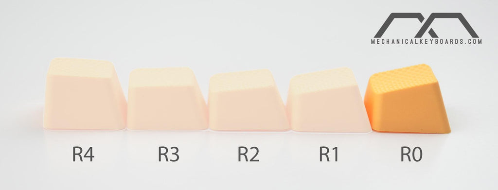 Tai-Hao Neon Orange Row 0 Blank 4 Key OEM Profile TPR Rubber Keycap Se