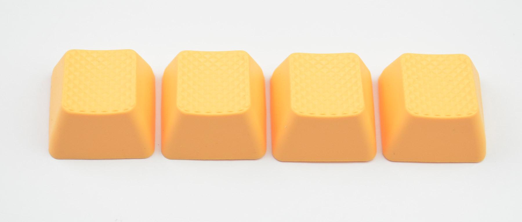 Tai-Hao 4 Key TPR Blank Rubber Keycap Set Neon Orange Row 1 MKDBSDD2FG |38559|