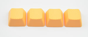 Tai-Hao 4 Key TPR Blank Rubber Keycap Set Neon Orange Row 1 MKDBSDD2FG |38559|