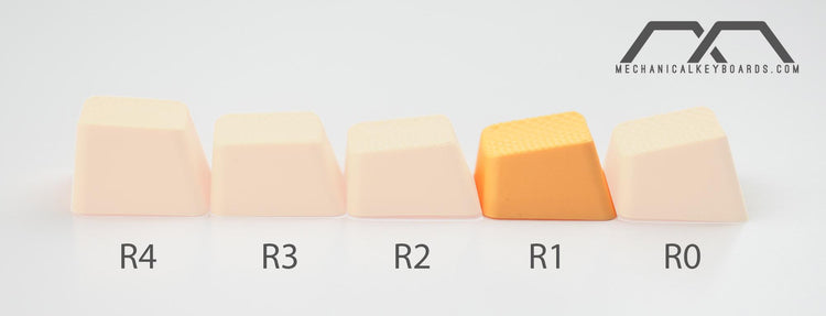 Tai-Hao 4 Key TPR Blank Rubber Keycap Set Neon Orange Row 1 MKDBSDD2FG |0|