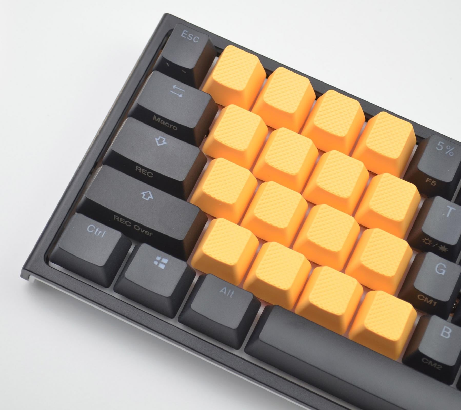 Tai-Hao 4 Key TPR Blank Rubber Keycap Set Neon Orange Row 1 MKDBSDD2FG |38561|