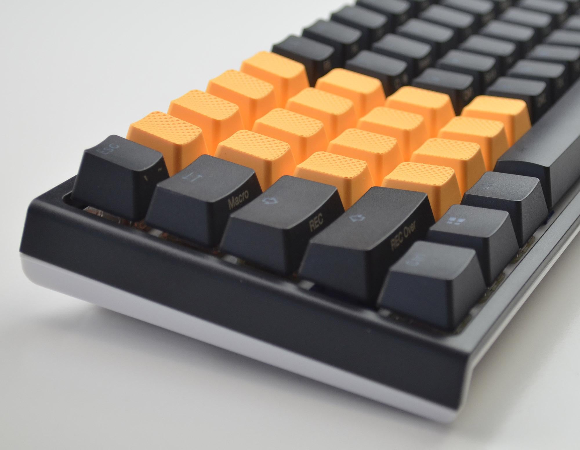 Tai-Hao 4 Key TPR Blank Rubber Keycap Set Neon Orange Row 1 MKDBSDD2FG |38560|