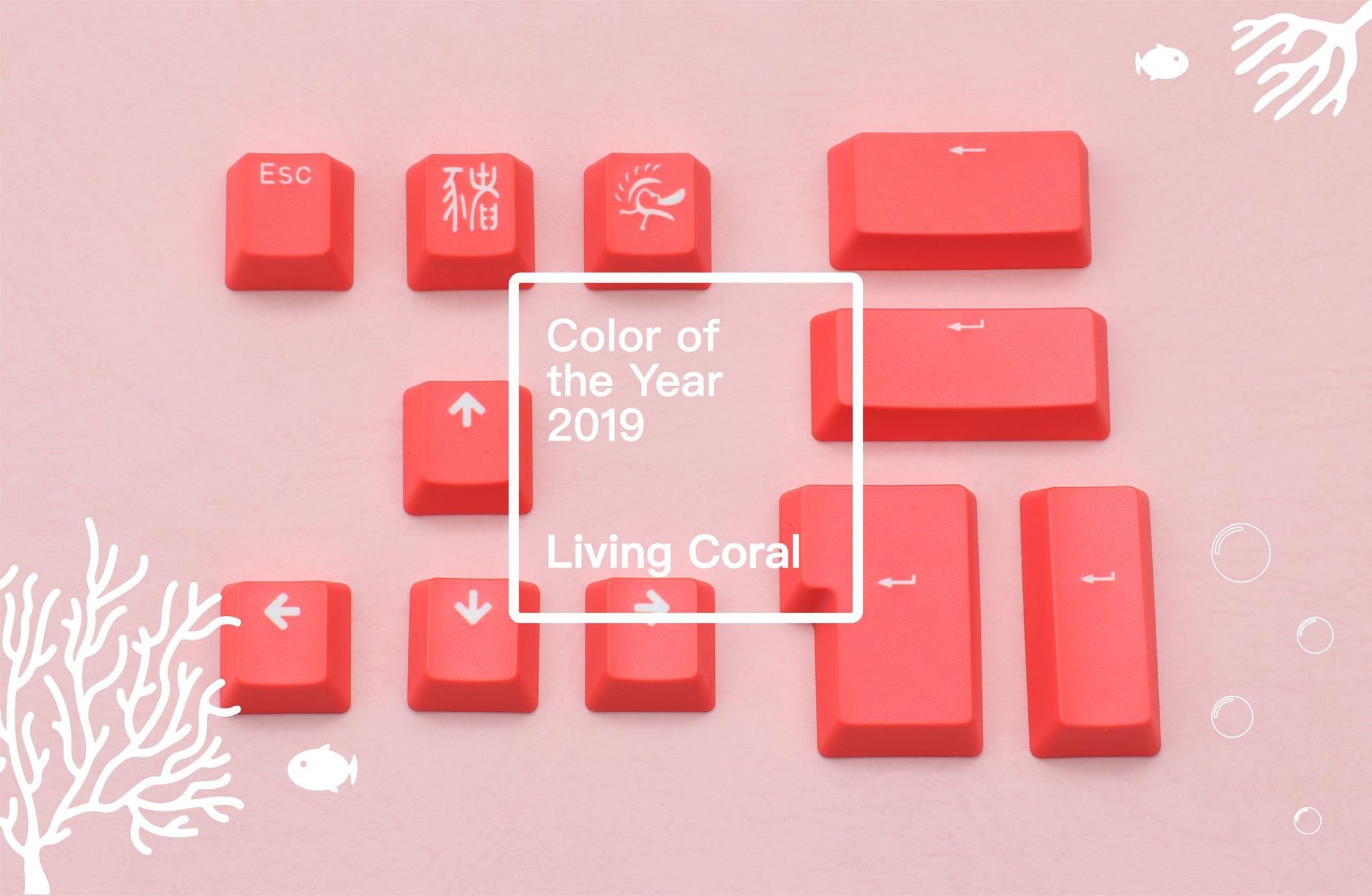 Ducky 11 Key PBT Double Shot Color Keycap Set Living Coral MKC5MS2ZGL |0|