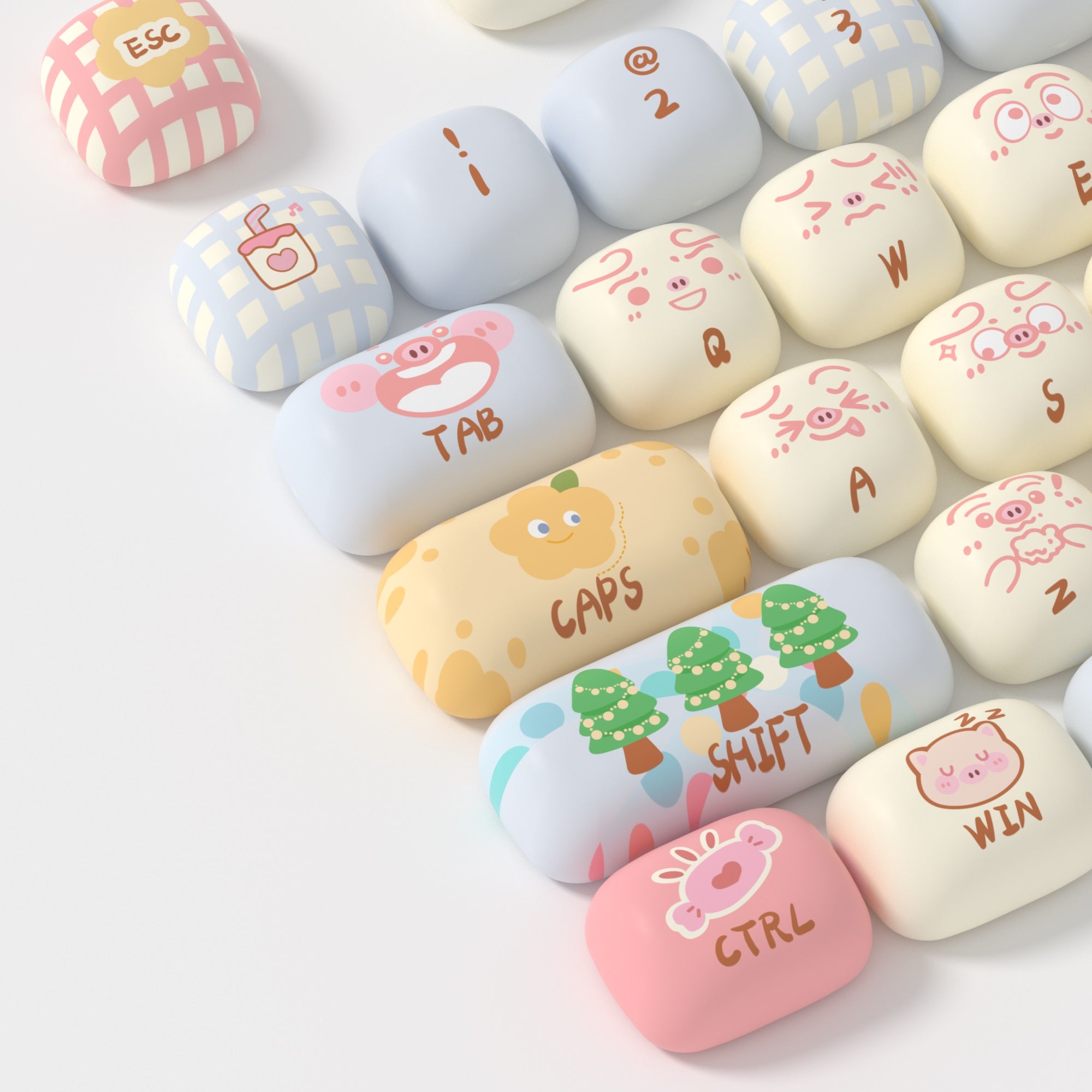 Akko Piggy Party 139 Key MOG Profile Dye Sub PBT Keycap Set MKH37DSFLK |70474|