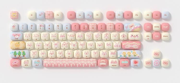 Akko Piggy Party 139 Key MOG Profile Dye Sub PBT Keycap Set MKH37DSFLK |70482|