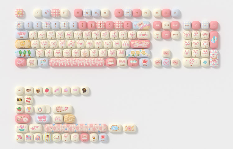 Akko Piggy Party 139 Key MOG Profile Dye Sub PBT Keycap Set MKH37DSFLK |0|