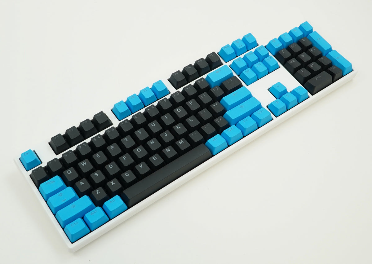 Ics Keyboard Tai-Hao 104 Key PBT Double Shot Backlit Keycap Set Blue / Black