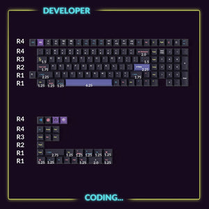 Keychron Cyber Developer 133 Key Cherry Profile Dye Sub PBT Keycap Set MKB8HFFK75 |72891|