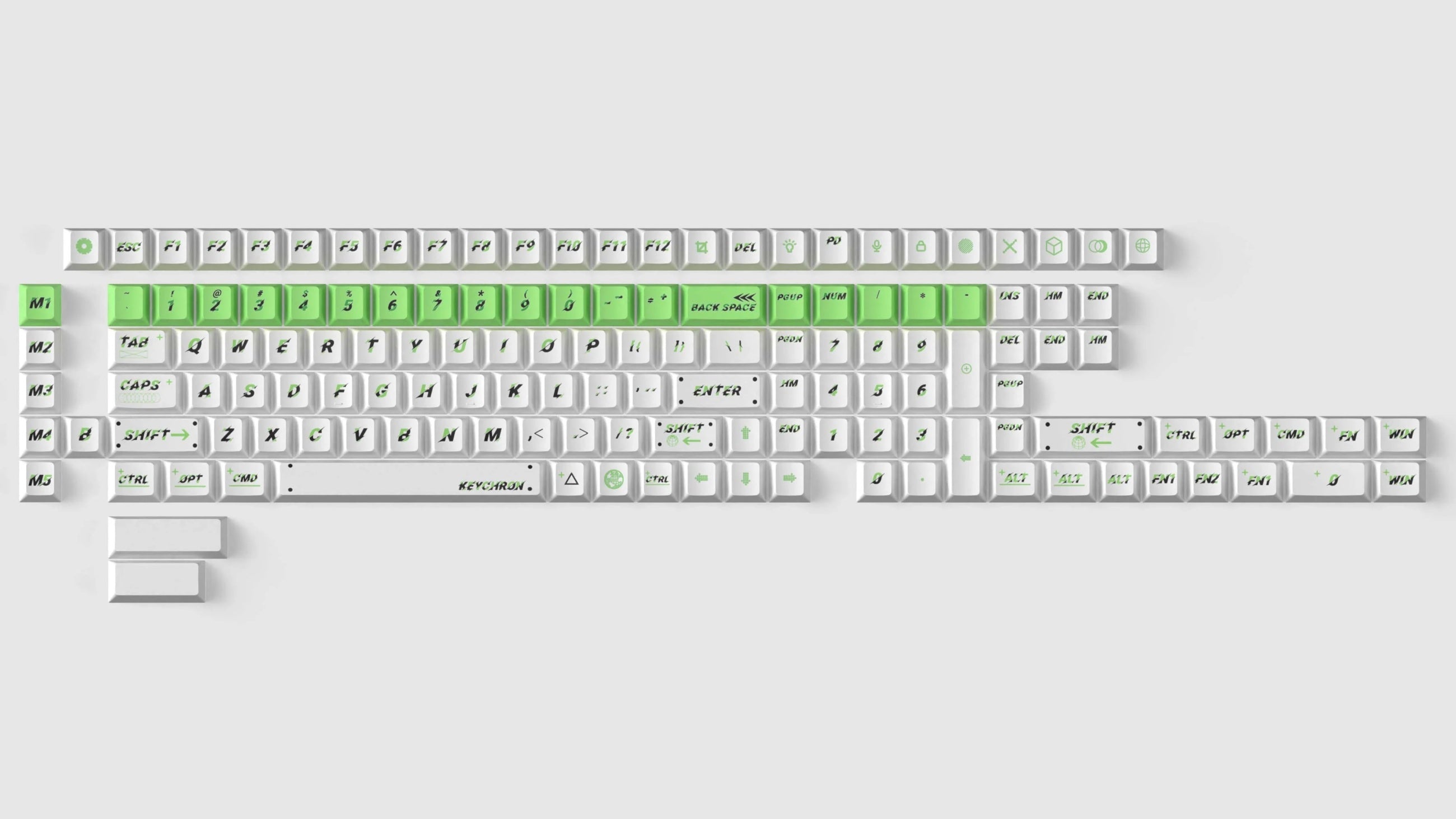 Keychron Green Pulsation 140 Key Cherry Profile Dye Sub PBT Keycap Set MKUBLVL74T |73085|