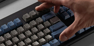 Topre Realforce R3 Grey / Blue Wireless Keyboard keyboard image