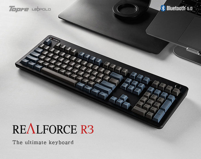 R1 R2 R3 Keyboard Topre Realforce R3 Grey / Blue Wireless Keyboard