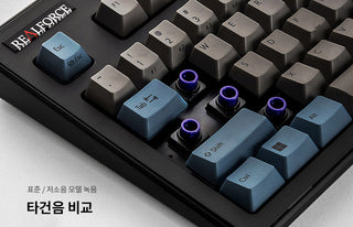 Topre Realforce R3 Grey / Blue Wireless Keyboard keyboard image