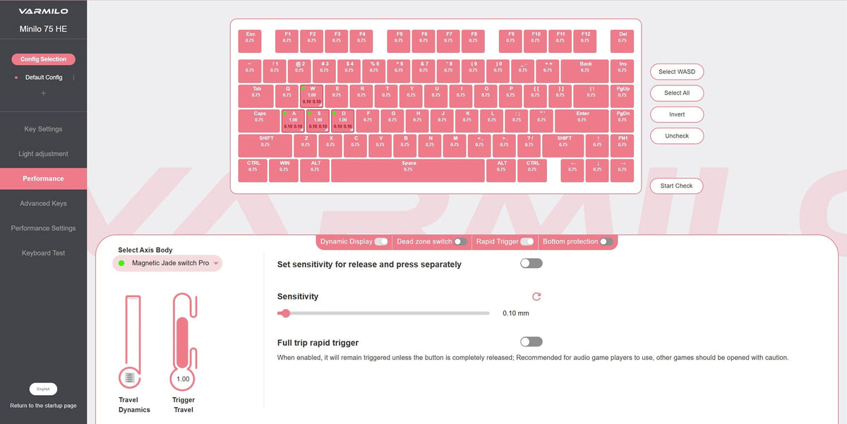 Varmilo Minilo75 HE Black 75% 8K RGB Keyboard