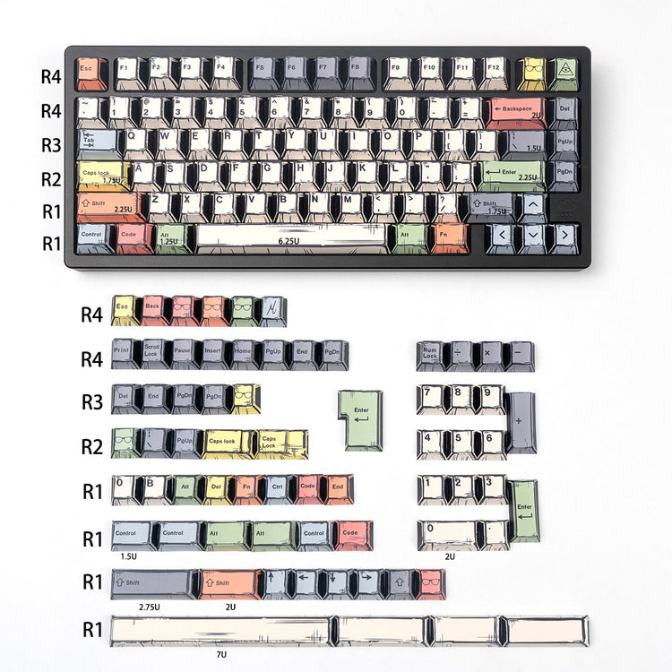 Click Inc Comic Cherry Profile Dye Sub Keycaps MKAHNKKZYY |25169|