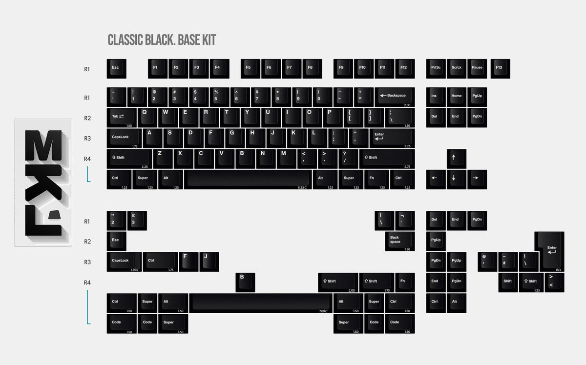 MKL Keycap Set - Classic Black (WoB)