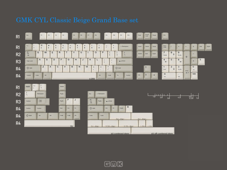 GMK Classic Beige Cherry Profile Double Shot ABS Keycap Set MKKOBBY9FW |0|