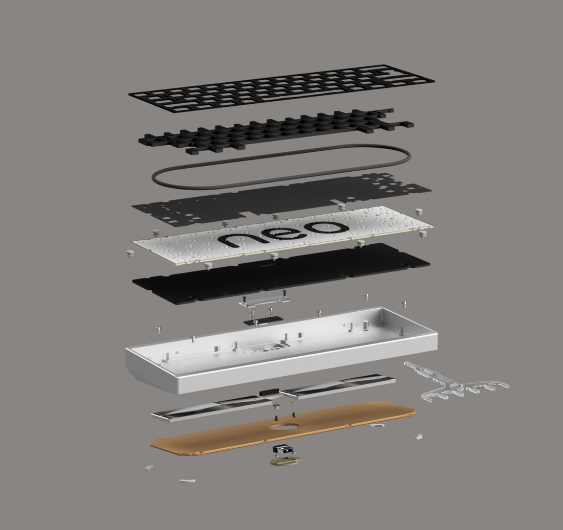 Neo60 Core Aluminum Plateless Barebones 60% Hotswap Wireless DIY Keybo