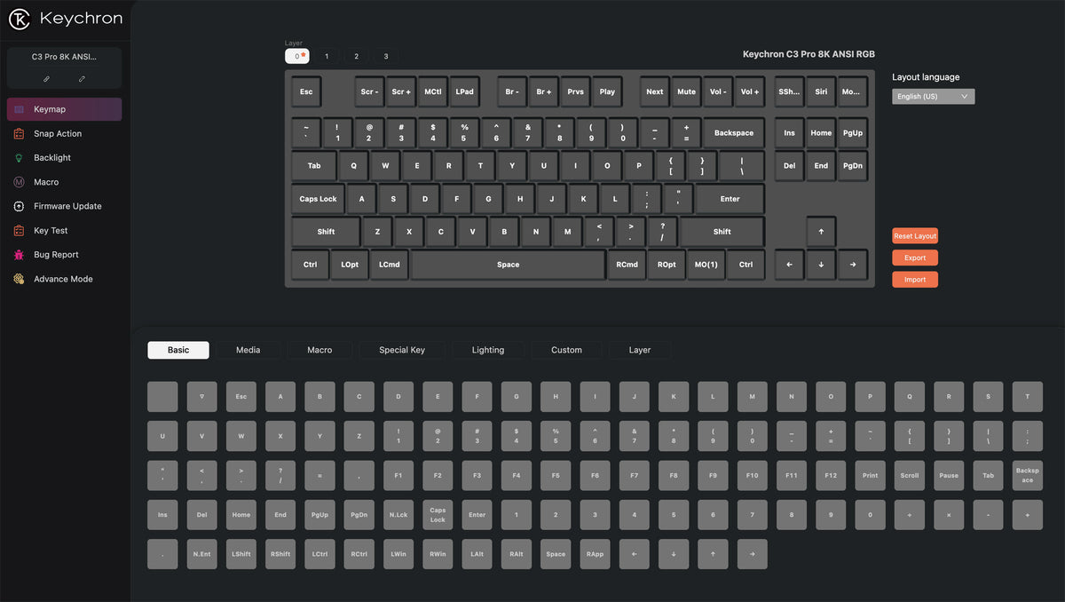 Keychron C3 Pro 8K TKL Keyboard