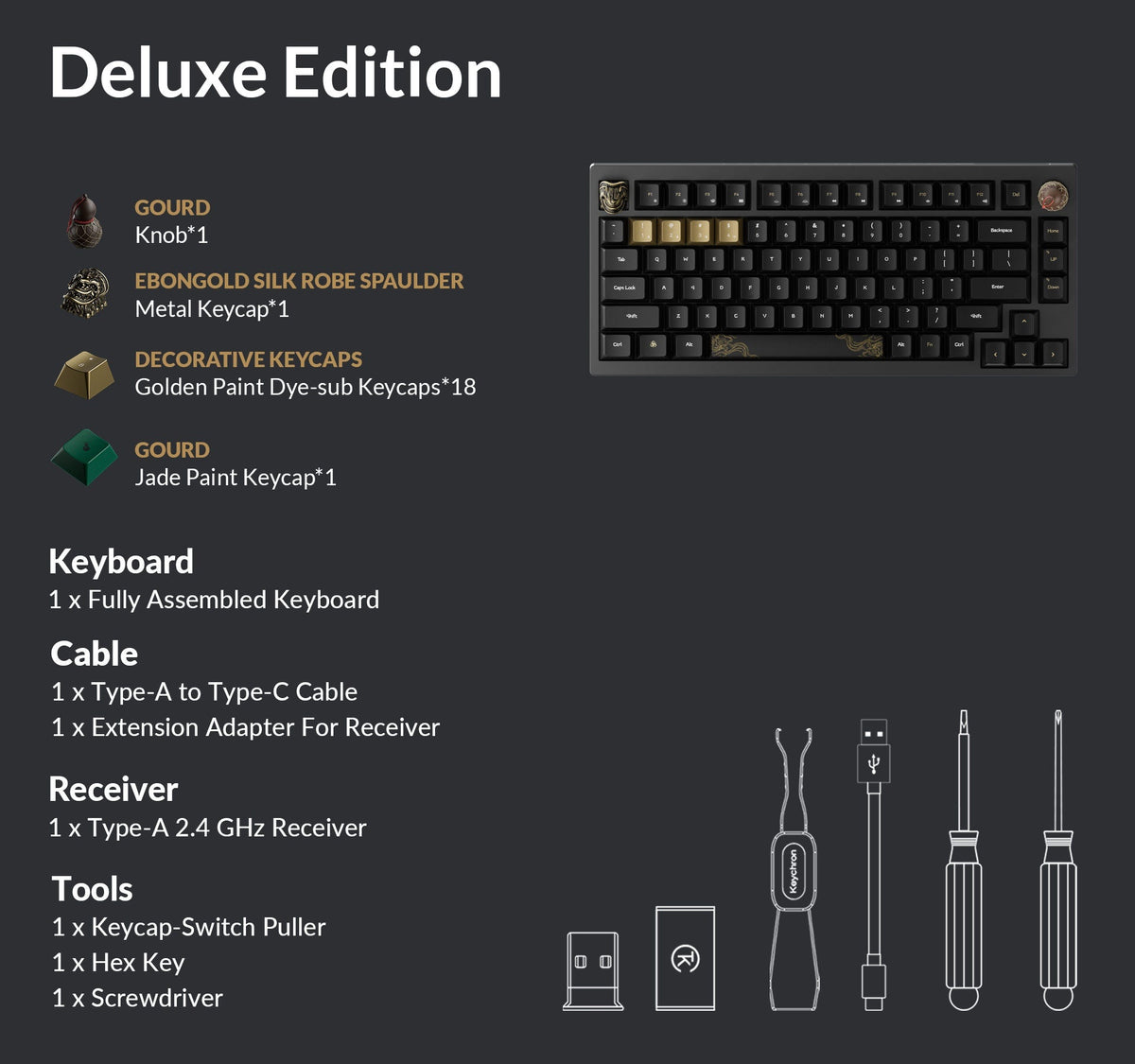 Keychron Black Myth Wukong Aluminum 75% Wireless Keyboard