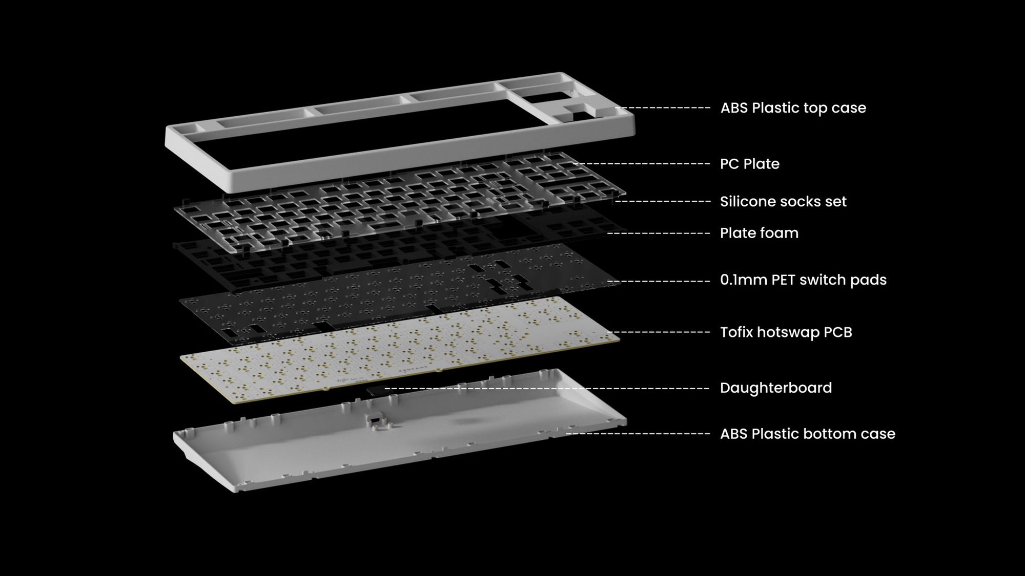 KBDFans Tiger Lite Gaming Tofix 8K Barebones TKL DIY Keyboard Kit MK739K7N5J |76379|