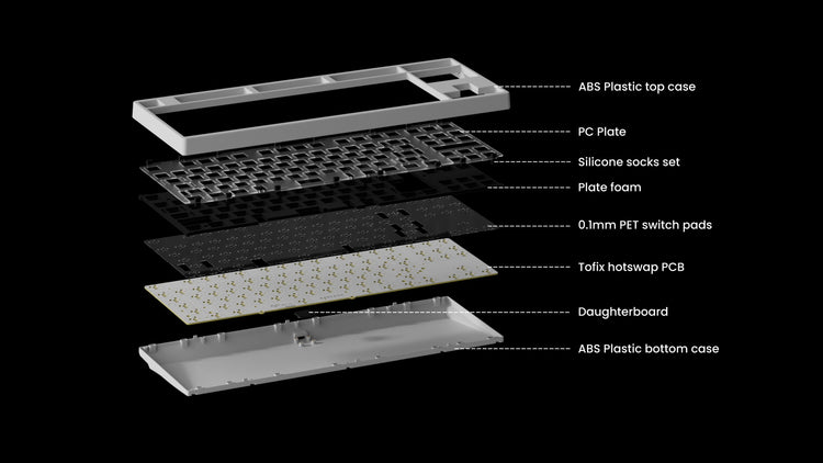 KBDFans Tiger Lite Gaming Tofix 8K Barebones TKL DIY Keyboard Kit MK739K7N5J |76379|