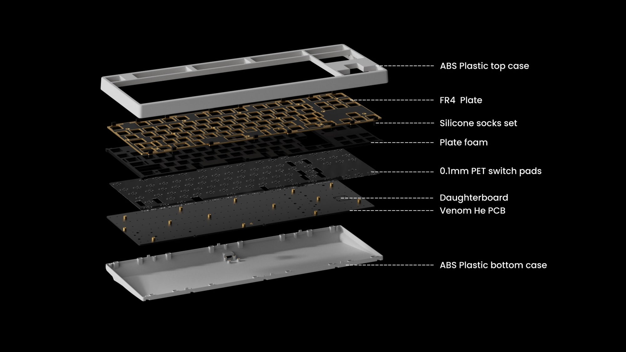 KBDFans Tiger Lite Gaming Venom HE 8K Barebones TKL DIY Keyboard Kit MK2NVP1NOP |76349|