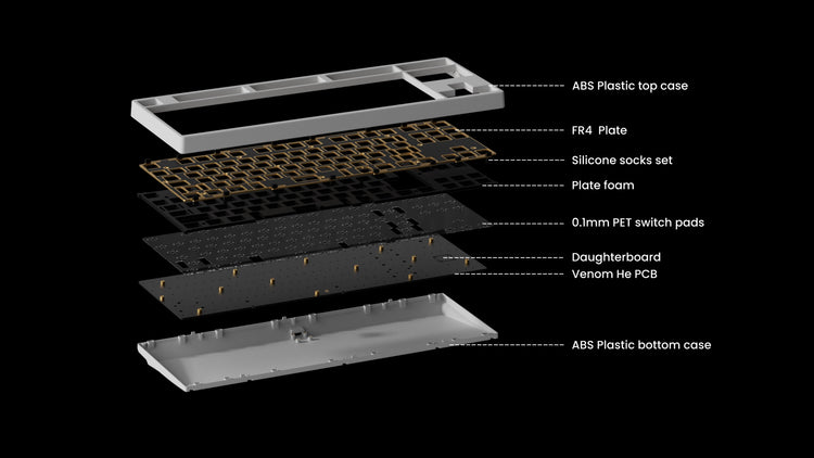 KBDFans Tiger Lite Gaming Venom HE 8K Barebones TKL DIY Keyboard Kit MK2NVP1NOP |76349|