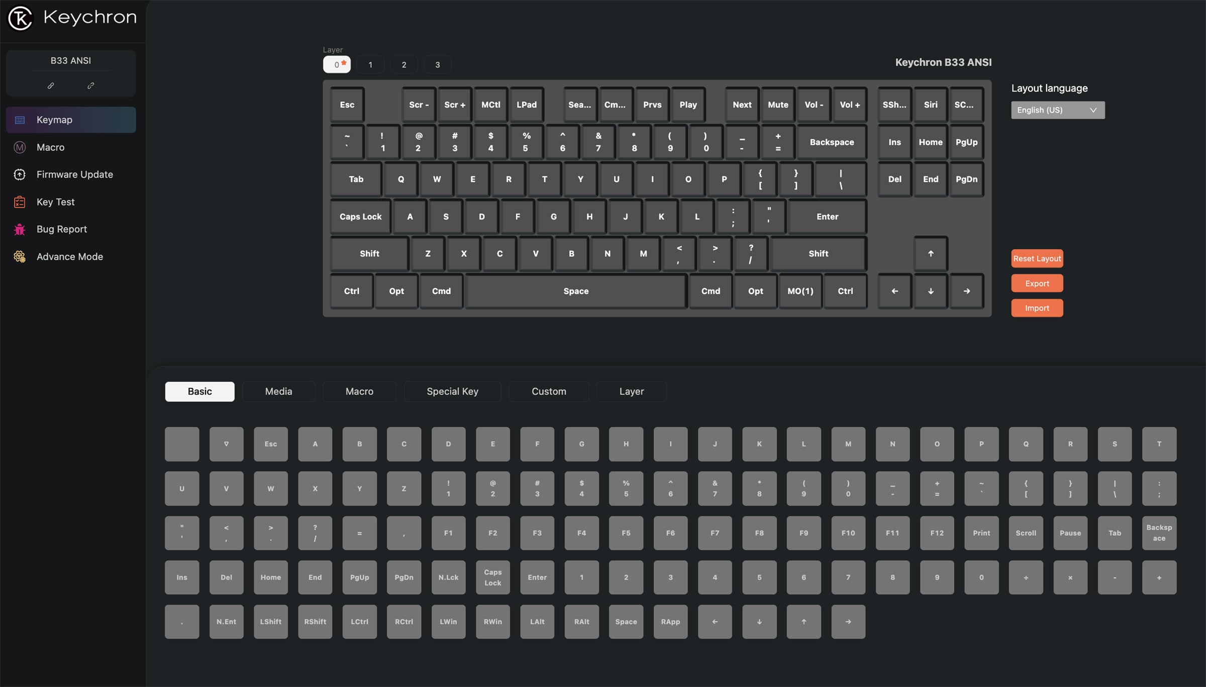 Keychron B33 TKL Wireless Low Profile Keyboard MK60K0L6UI |76529|