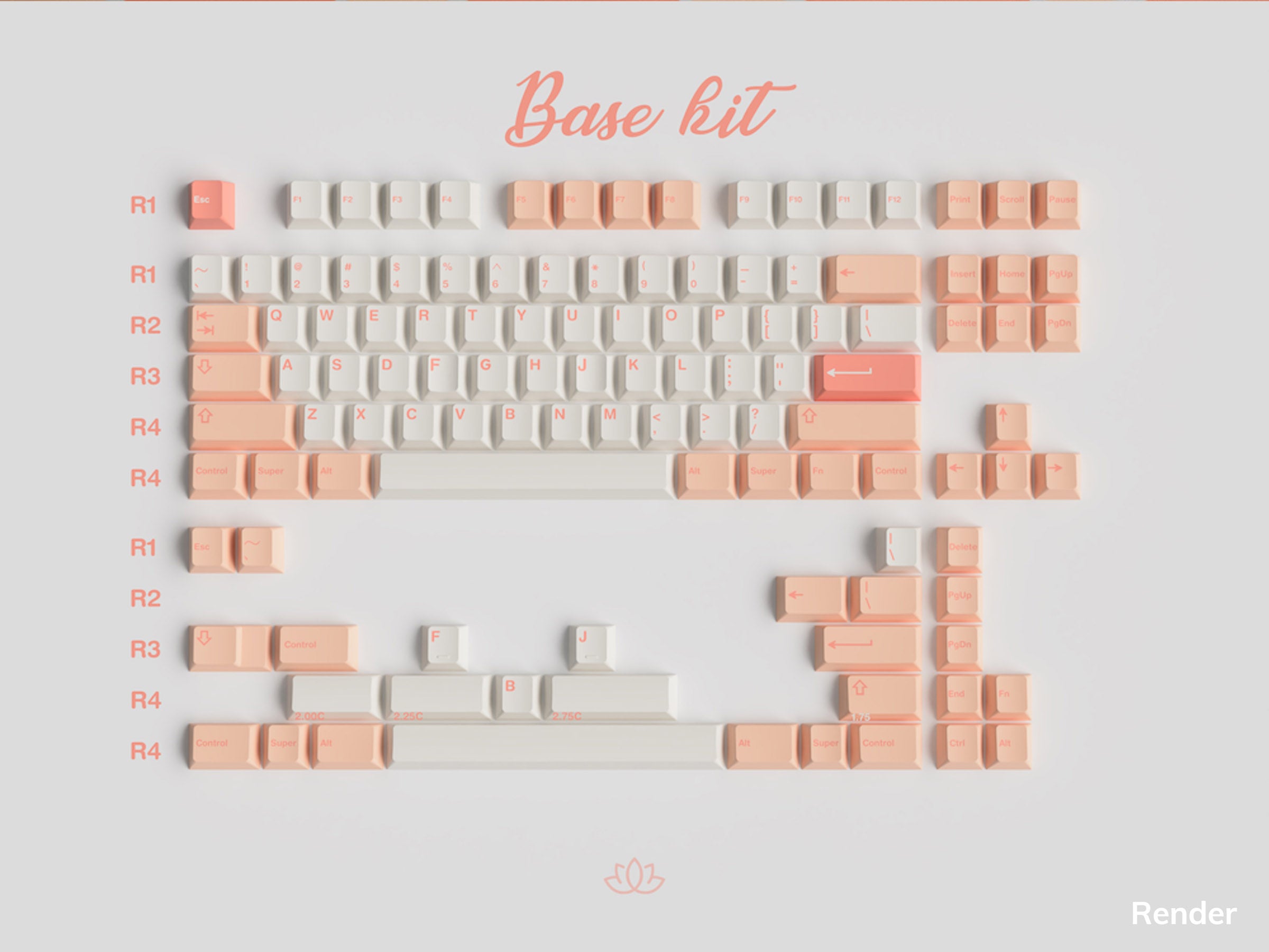GMK Peaches and Cream Lite Base 116 Key Cherry Profile ABS Keycap Set MKEI9J2G0U |0|