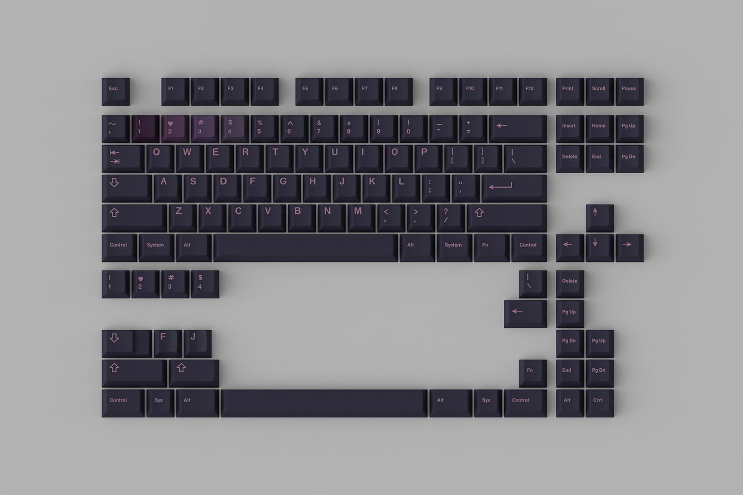 GMK Rouge R2 Base 114 Key Cherry Profile Double Shot ABS Keycap Set