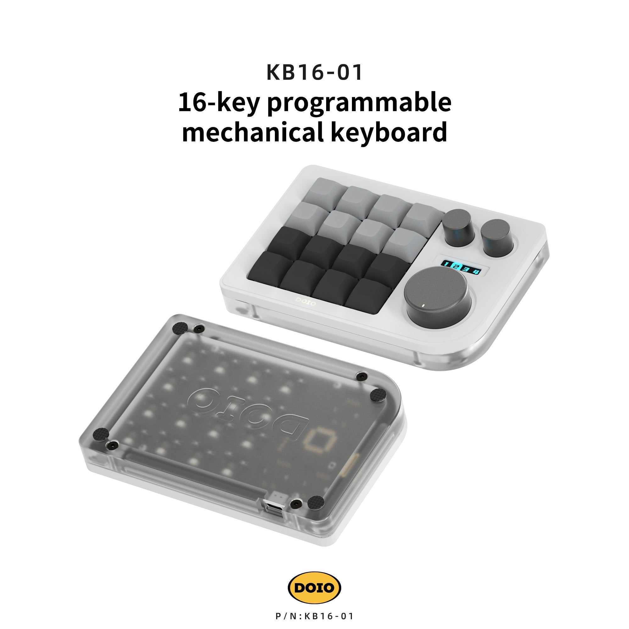 DOIO KB16 Triple Knob Macro Pad Keyboard MKTXE3U9Z9 |26215|