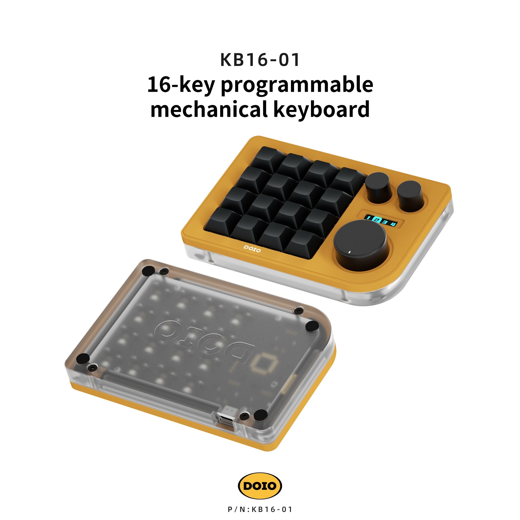 DOIO KB16 Triple Knob Macro Pad Keyboard MKTXE3U9Z9 |26217|