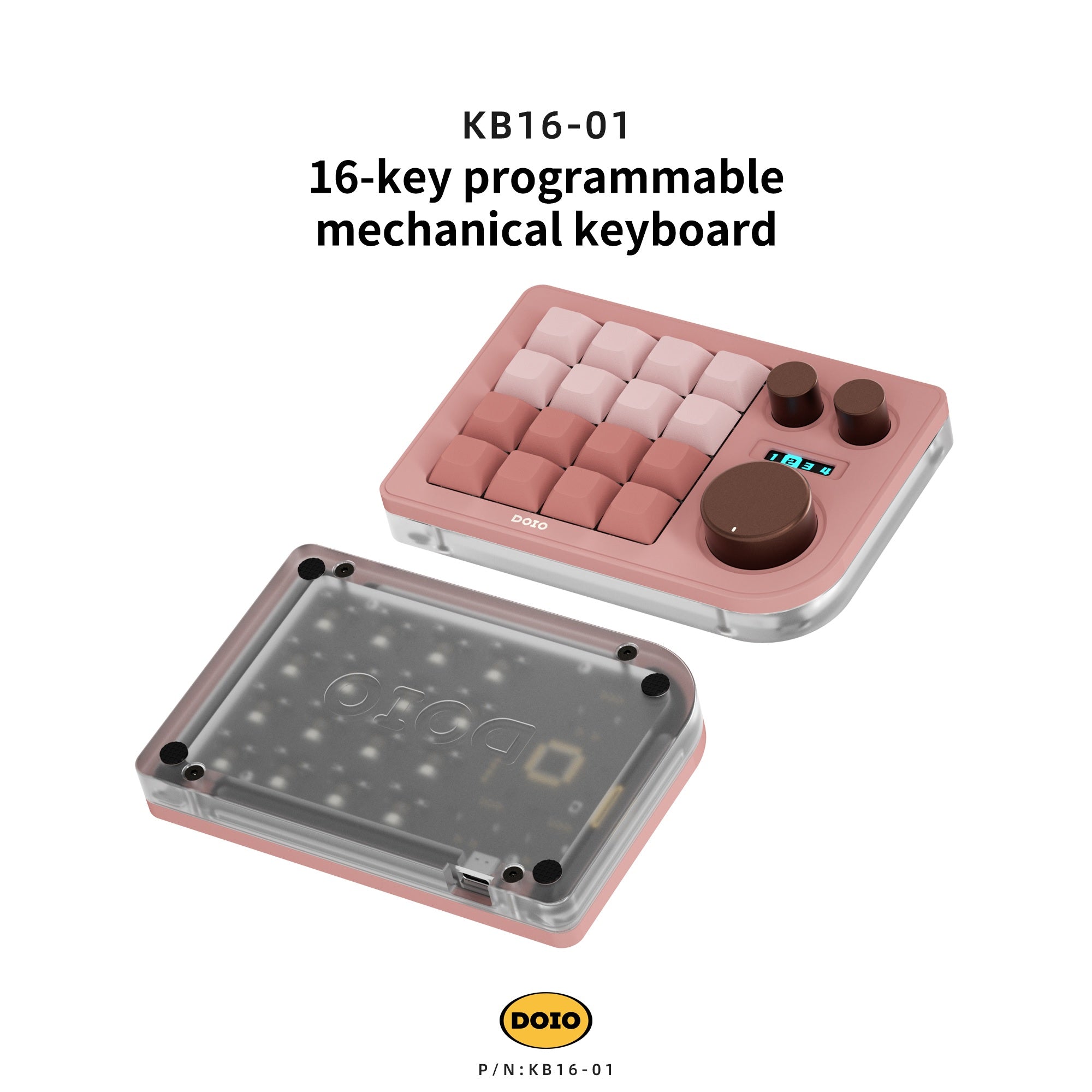 DOIO KB16 Triple Knob Macro Pad Keyboard MKTXE3U9Z9 |26220|