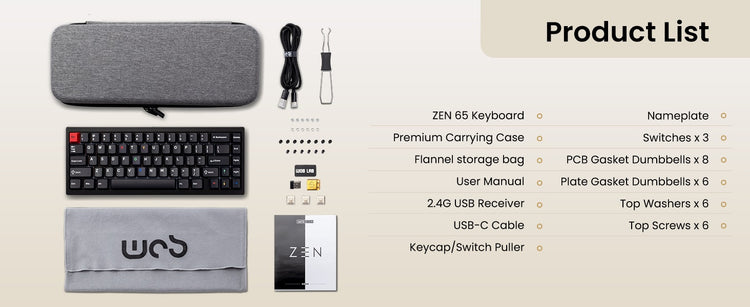 WOBKEY Zen 65 * Aluminum Wireless Keyboard MK0CF8LSND |77205|