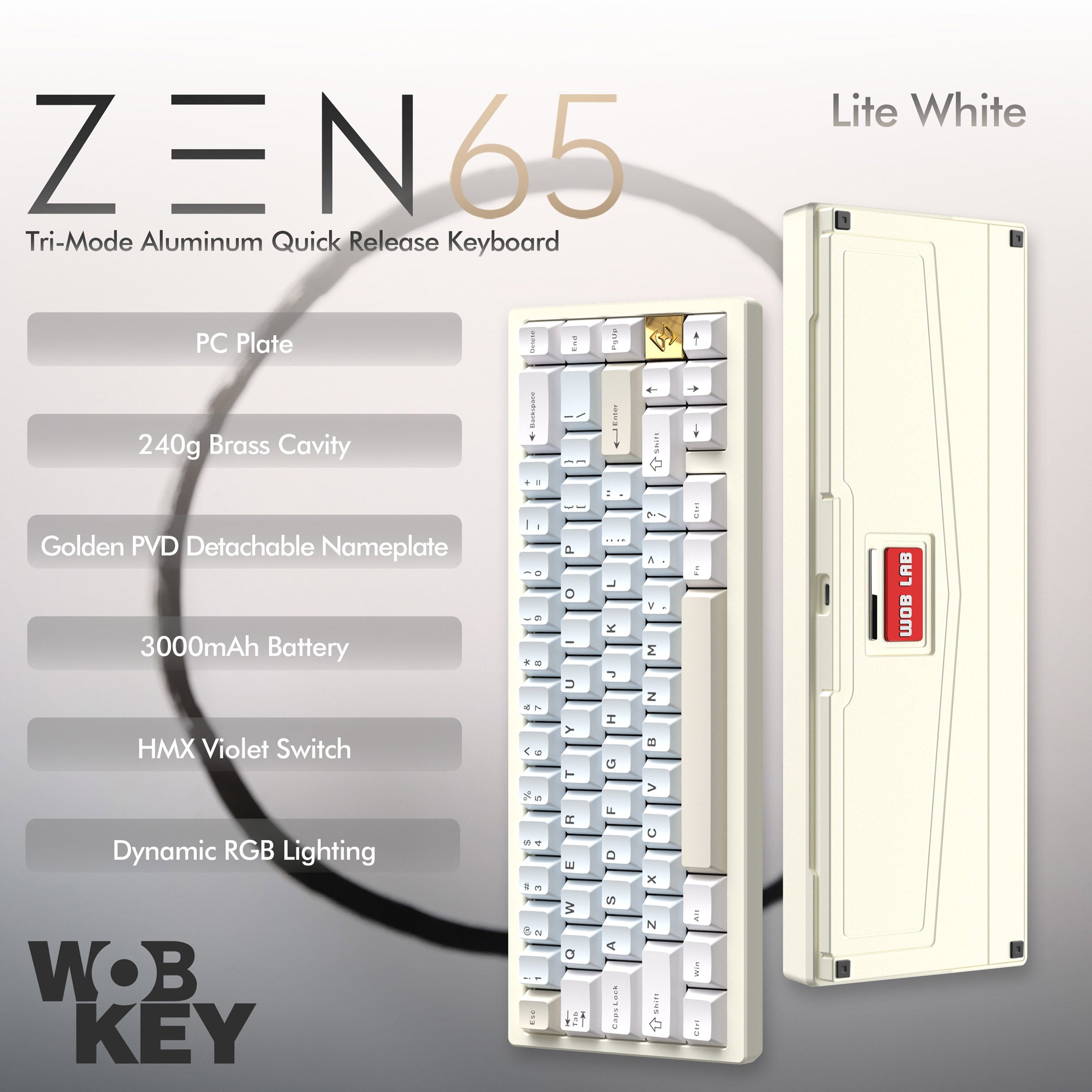 WOBKEY Zen 65 * Aluminum Wireless Keyboard MK0CF8LSND |26261|