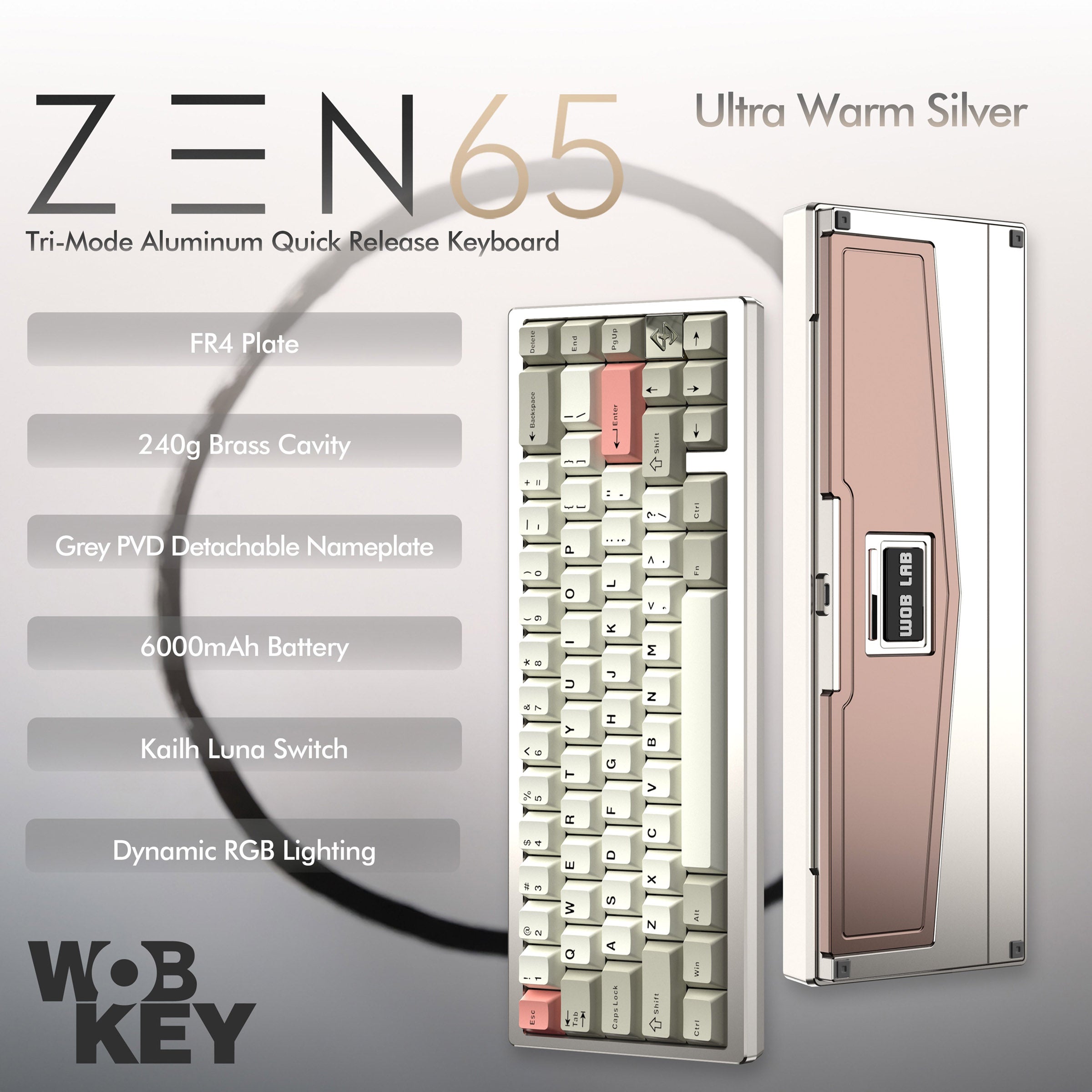 WOBKEY Zen 65 * Aluminum Wireless Keyboard MK0CF8LSND |26266|