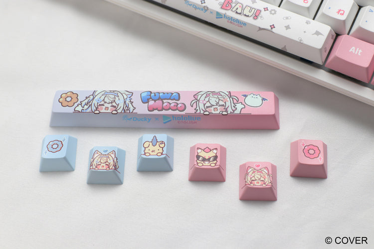 Ducky x hololive En Fuwamoco Limited Edition One 2 Pro RGB Keyboard and Desk Mat Set MK7T75247T |77098|