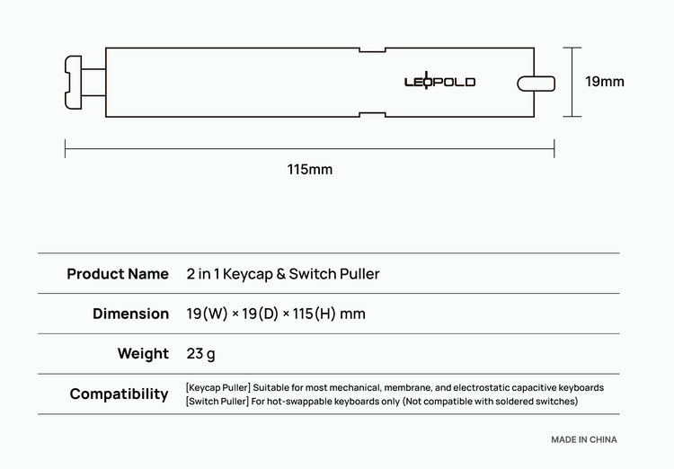 Leopold 2 in 1 Keycap and Switch Puller MK4DF4PHI6 |77742|