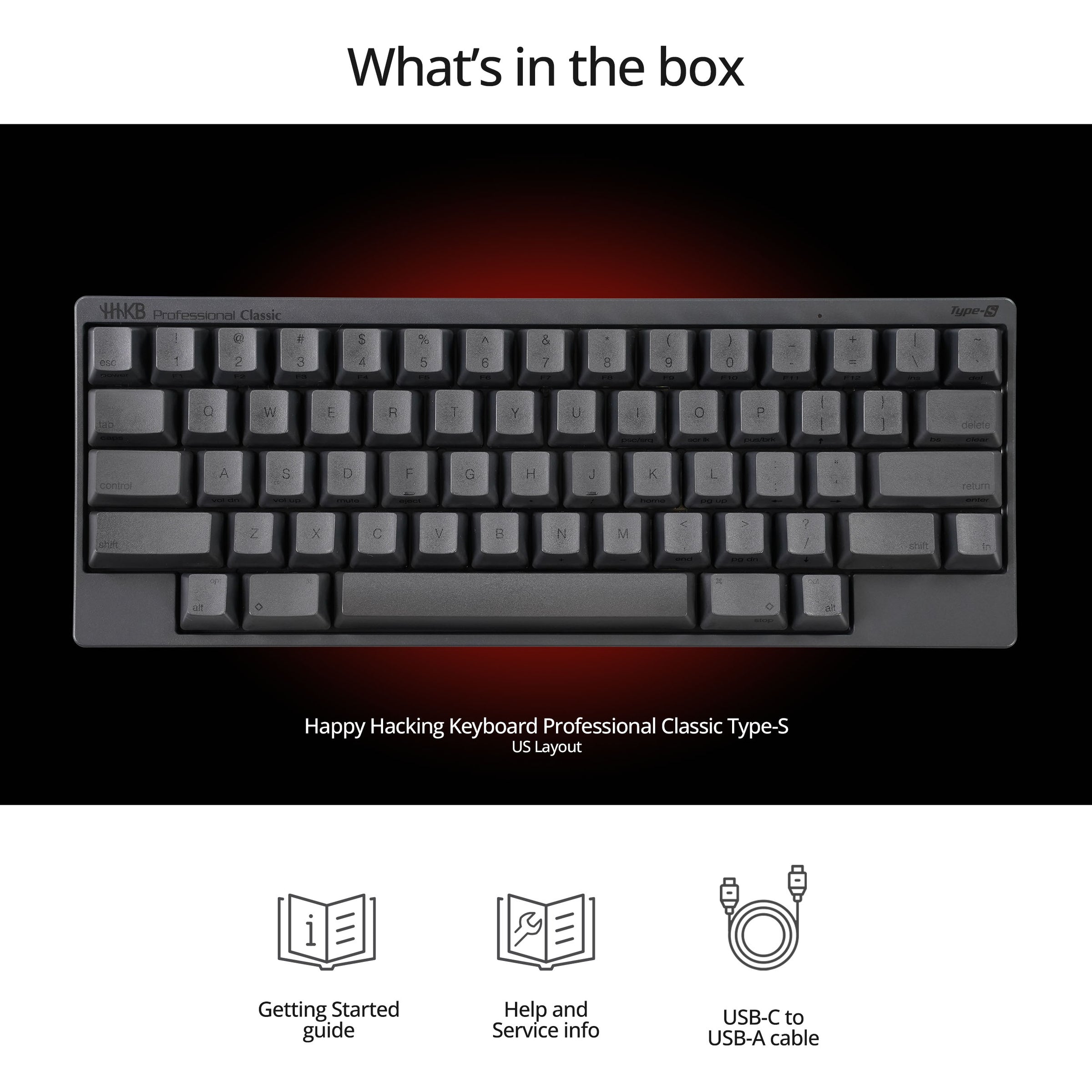 HHKB Classic Type-S Topre Silent 45g * 60% PBT Mechanical Keyboard MKGM4RM2SU |77326|