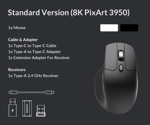 Keychron M6 All Silent * Wireless 8K Steel Scroll Wheel Mouse MK6MGHISF2 |77143|