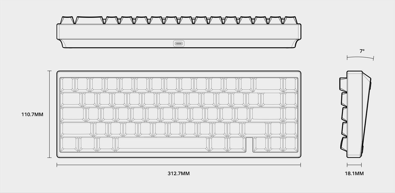 Neo65 Core Plus Aluminum Plateless Barebones Hotswap Wireless DIY Keyboard Kit keyboard image