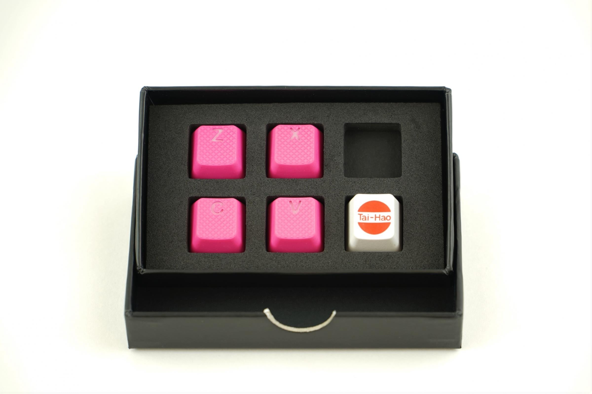 Tai-Hao 4 Key TPR Rubber Keycap Set Row 1 ZXCV Neon Pink MKP9GIWIND |39028|
